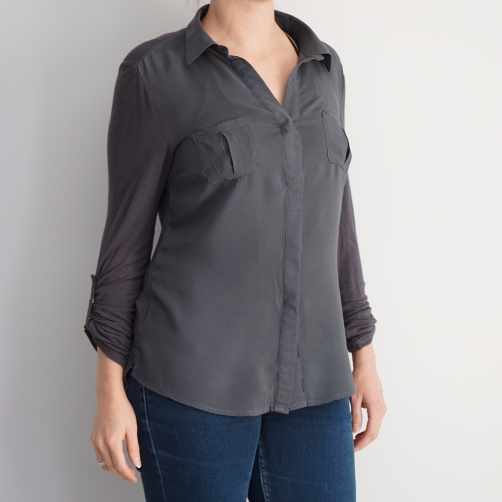 Long Sleeve Button Blouse Converse
